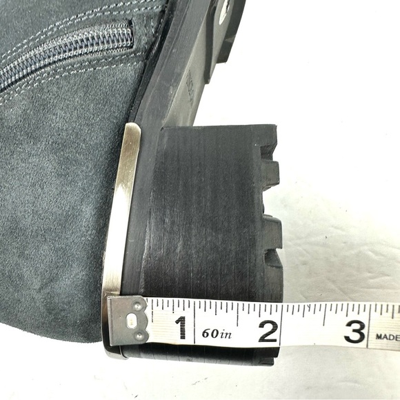 Vince Camuto Kourtly Boots 9.5 Gray Blue Suede Zip Up Bootie 41 Brand New - Picture 11 of 12